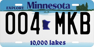 MN license plate 004MKB