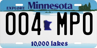 MN license plate 004MPO