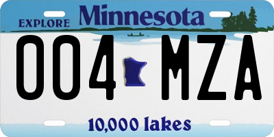 MN license plate 004MZA