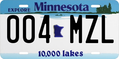 MN license plate 004MZL