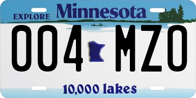 MN license plate 004MZO