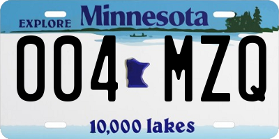 MN license plate 004MZQ