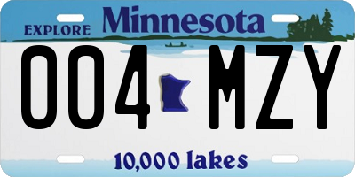 MN license plate 004MZY
