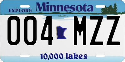 MN license plate 004MZZ