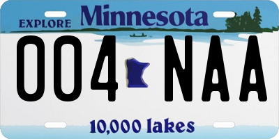 MN license plate 004NAA