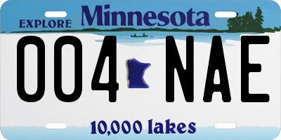 MN license plate 004NAE