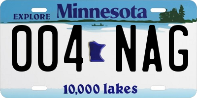 MN license plate 004NAG