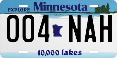 MN license plate 004NAH