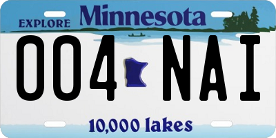 MN license plate 004NAI