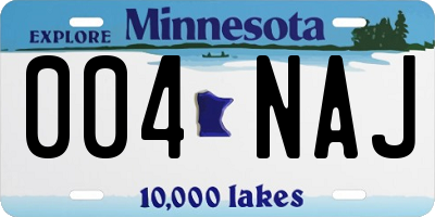 MN license plate 004NAJ