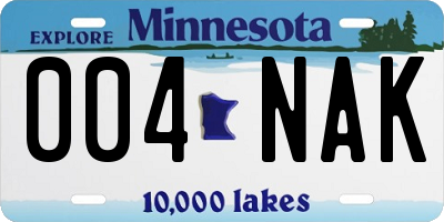 MN license plate 004NAK