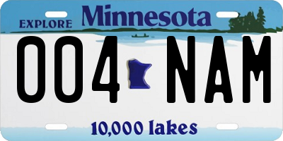 MN license plate 004NAM