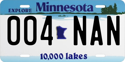 MN license plate 004NAN