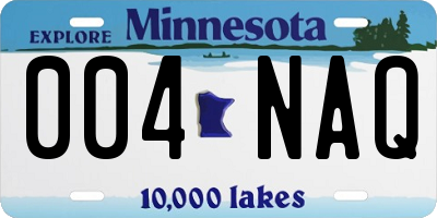 MN license plate 004NAQ