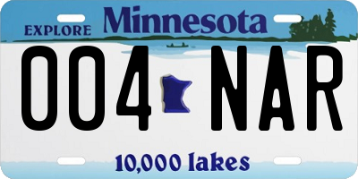MN license plate 004NAR
