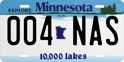 MN license plate 004NAS