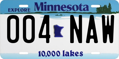 MN license plate 004NAW