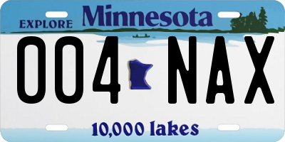 MN license plate 004NAX
