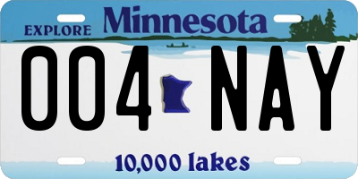 MN license plate 004NAY