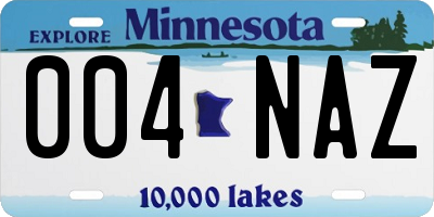 MN license plate 004NAZ