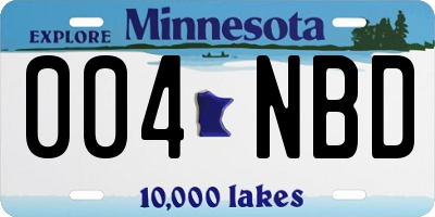 MN license plate 004NBD