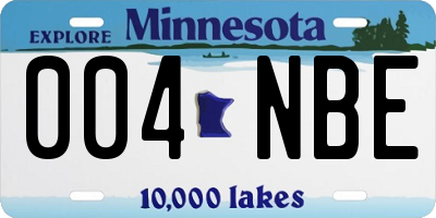 MN license plate 004NBE