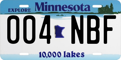 MN license plate 004NBF
