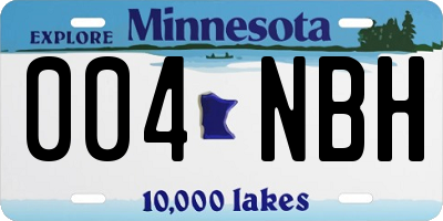 MN license plate 004NBH