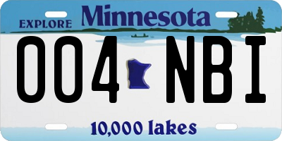 MN license plate 004NBI