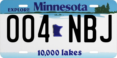 MN license plate 004NBJ