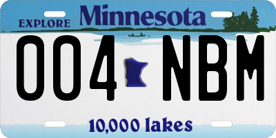 MN license plate 004NBM