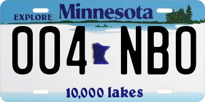 MN license plate 004NBO