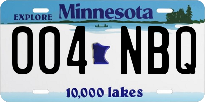 MN license plate 004NBQ