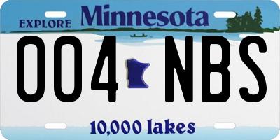 MN license plate 004NBS
