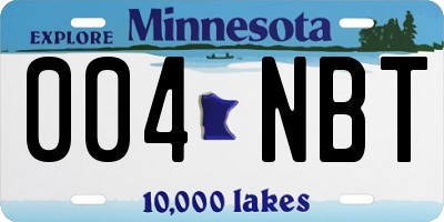 MN license plate 004NBT