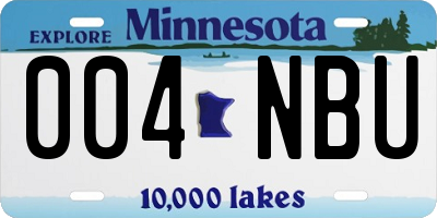 MN license plate 004NBU