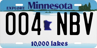 MN license plate 004NBV