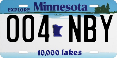 MN license plate 004NBY