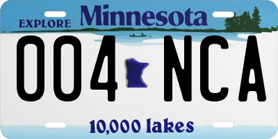 MN license plate 004NCA