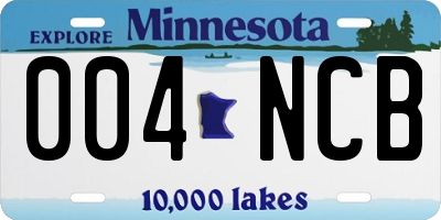 MN license plate 004NCB