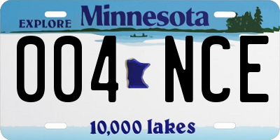 MN license plate 004NCE