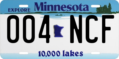 MN license plate 004NCF
