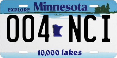 MN license plate 004NCI