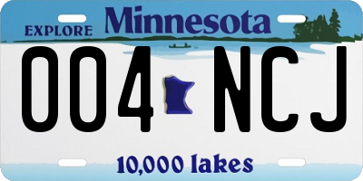 MN license plate 004NCJ