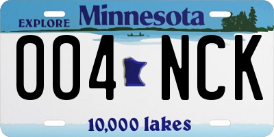 MN license plate 004NCK
