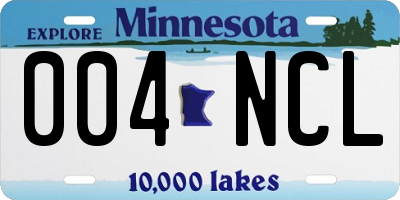 MN license plate 004NCL