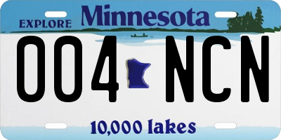 MN license plate 004NCN