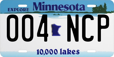 MN license plate 004NCP
