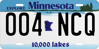 MN license plate 004NCQ
