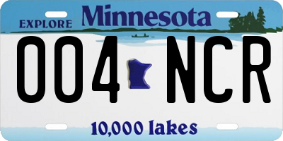 MN license plate 004NCR